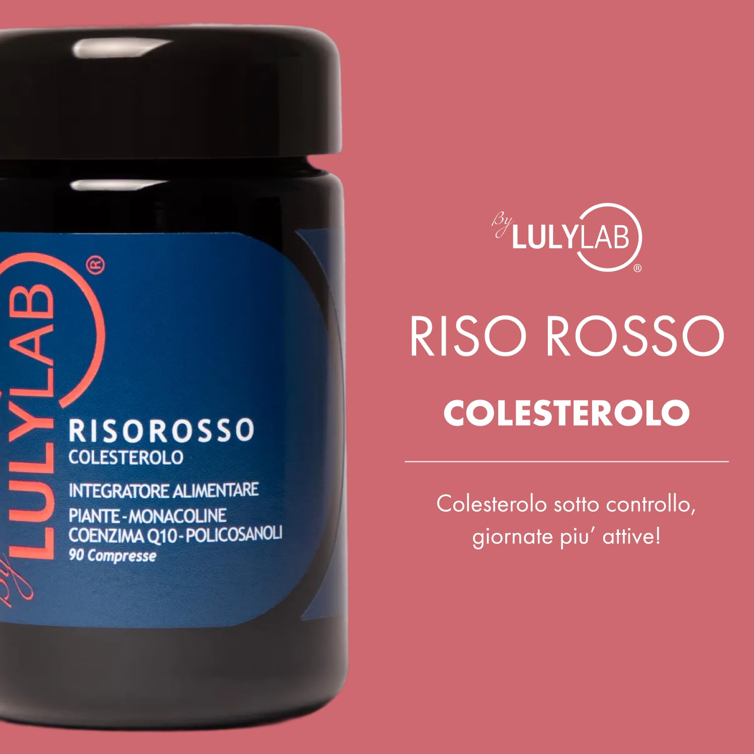 Riso Rosso Fermentato 90 Compresse, Integratore per il Benessere Cardiovascolare e Colesterolo con Coenzima Q10, Monacoline 2,5 Mg e Policosanoli, Equilibrio Lipidico
