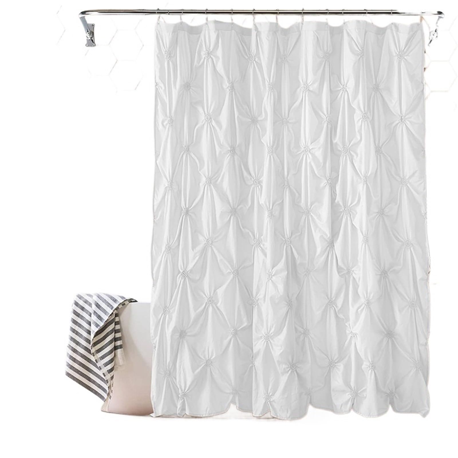 MZSKLW Shower Curtain Ruffled Princess Shower Curtain Bathroom Waterproof Polyester Fabric With 12 Hooks 180cm*180cm