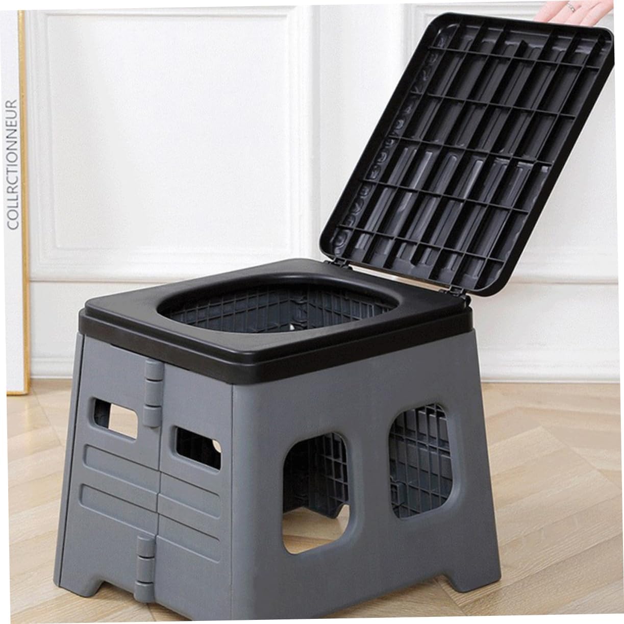 BESPORTBLE Foldable Portable Toilet for Camping and Car Use PP Material Travel Potty Stool with Space-Saving Design Multipurpose Outdoor Hygiene with Included Garbage Bag