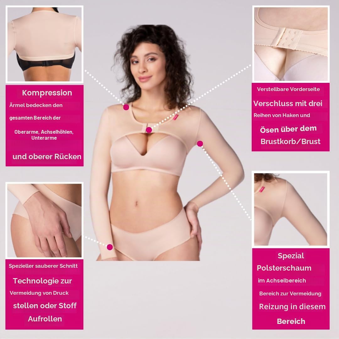 LIPOELASTIC AP Long Variant – Hochwertige Kompressionsbekleidung für postoperative Pflege und Lymphödem-Behandlung (Schwarz, 3XL)