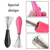 Vista 4 de 4 piezas de cepillos de pelo Peines de limpieza de pelo rizado peine de limpieza garras cepillo de pelo herramientas de limpieza para uso doméstico