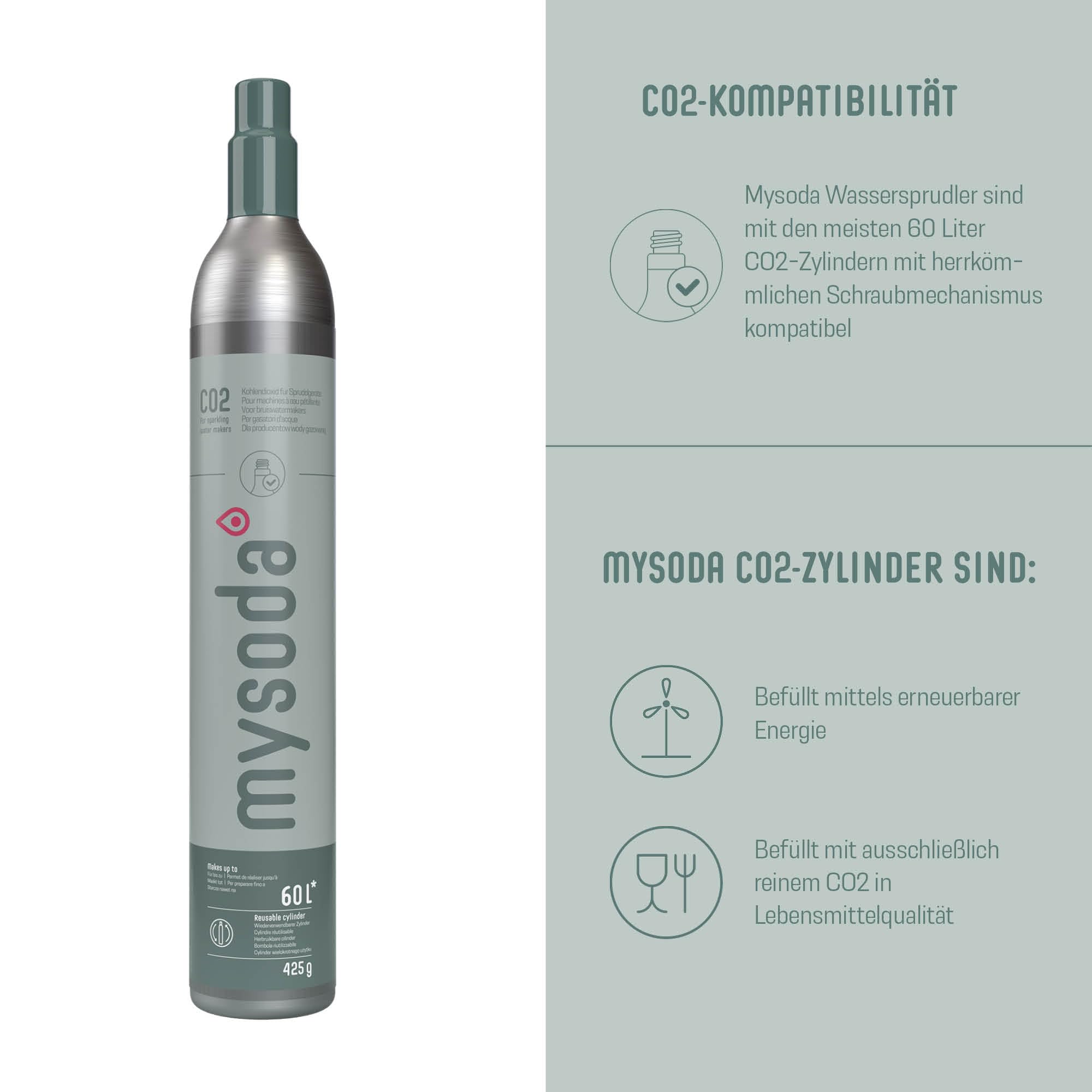 Mysoda Woody - Gasatore d’acqua per l’acqua frizzante in materiale composito di legno con bottiglia in PET e bombola CO2 inclusa - Nero