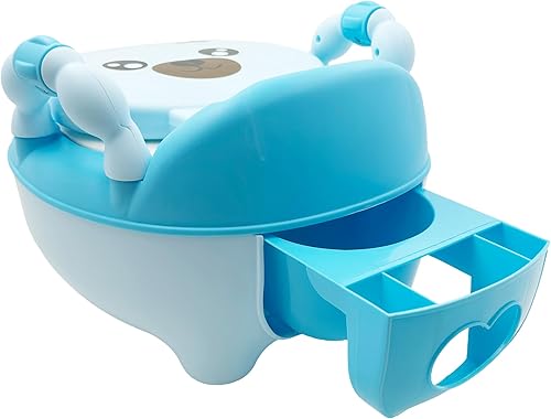 Vista 11 de HTTMT - Baby Kids Green Bear Asiento de inodoro portátil para entrenamiento para ir al baño con almohadilla para niños pequeños, asiento cómodo