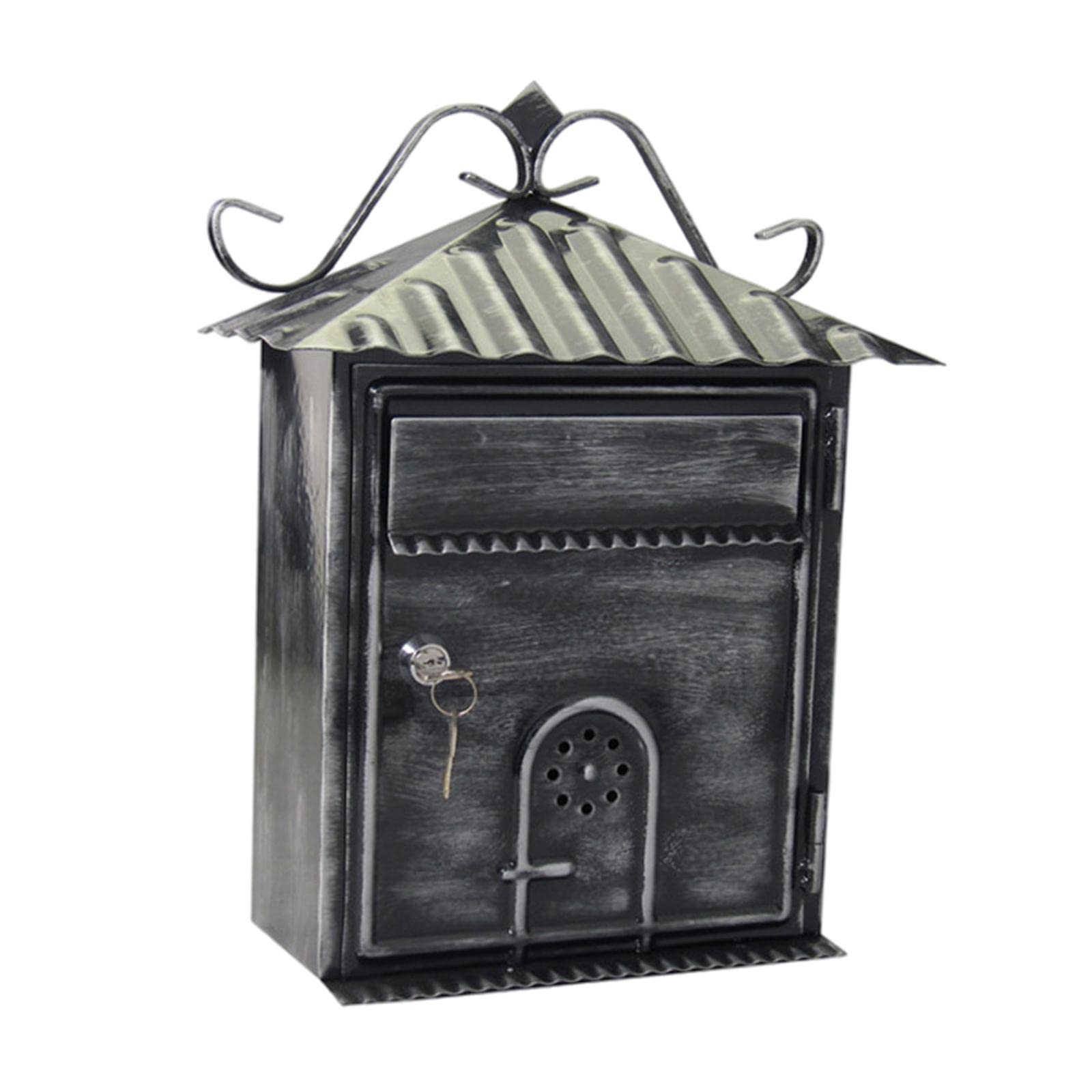 BNF Post Letter Box Mailbox Retro Style Iron for Front Porch Apartment Black | Home & Garden-image-15