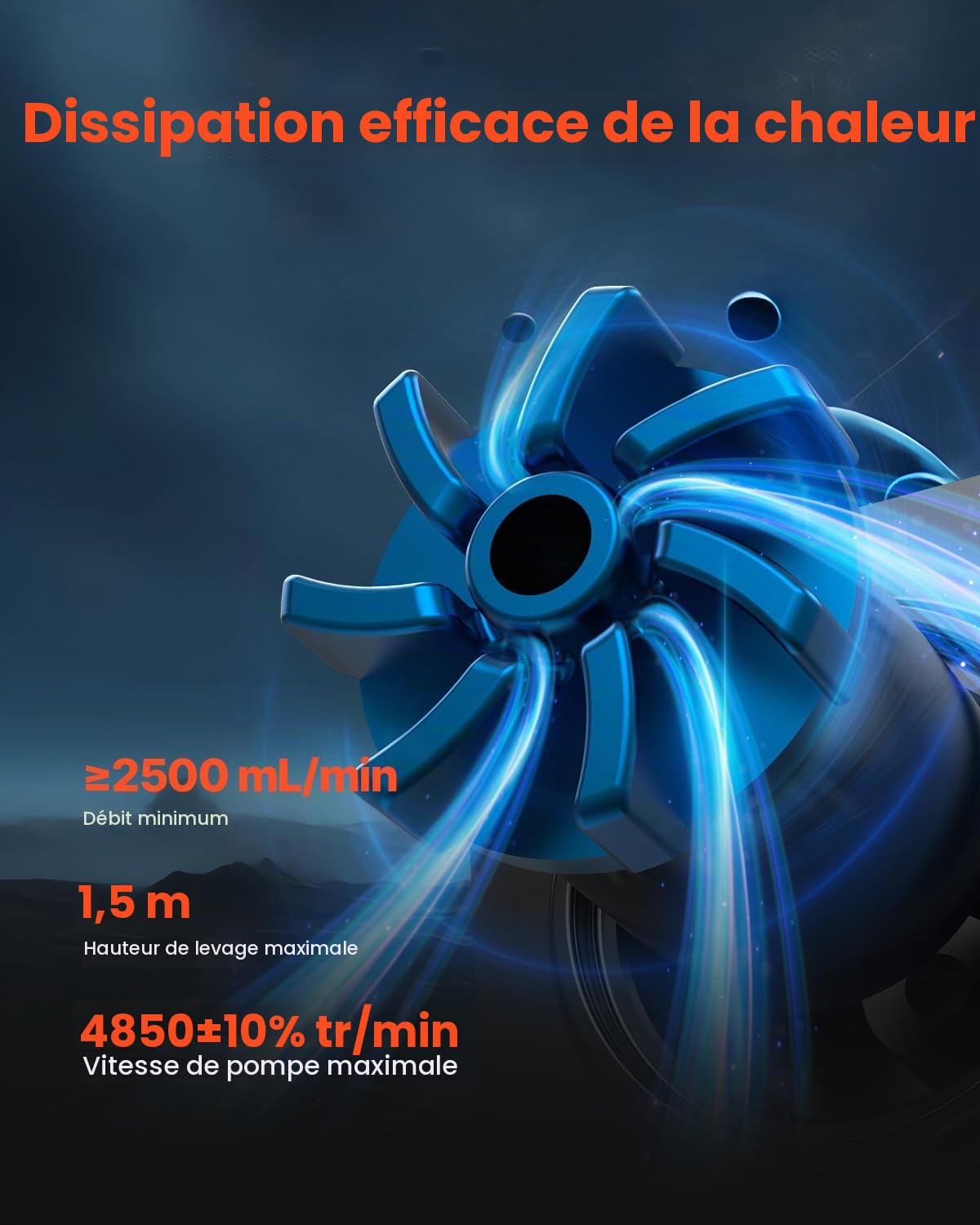 VEVOR Refroidisseur Eau pour Processeur AIO, Refroidisseur Liquide PC avec 2 Ventilateurs et Pompe PWN 120 mm, Écran LCD 1,8'', 2200 tr/min, Compatible avec Intel 115X/1366/2011/1700/1200, AMD AM4/AM5