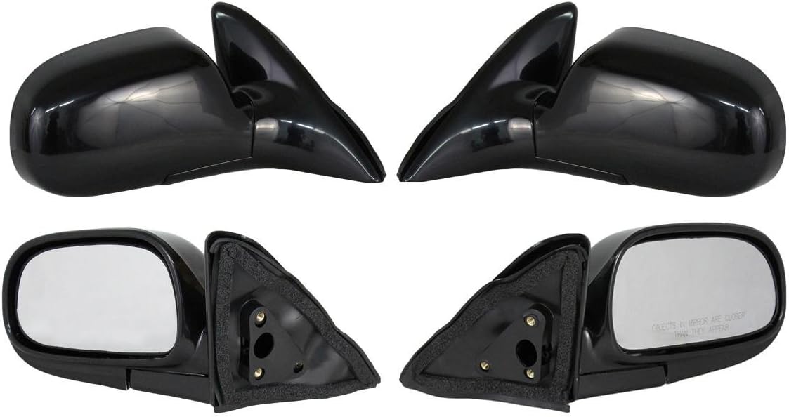 RAREELECTRICAL New Left Driver & Right Passenger Side Door Mirror Compatible With 1993-1997 Toyota Corolla To1321102 To1320102 87910-02062 8791002062 87940-02061 8794002061 To1320102