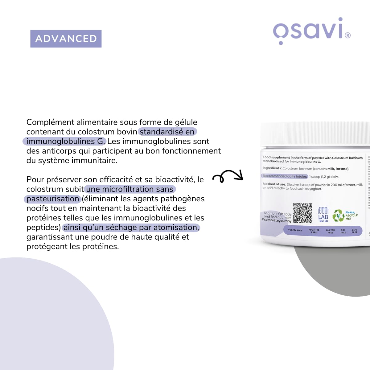 Osavi Colostrum Powder, 1200mg - 100g