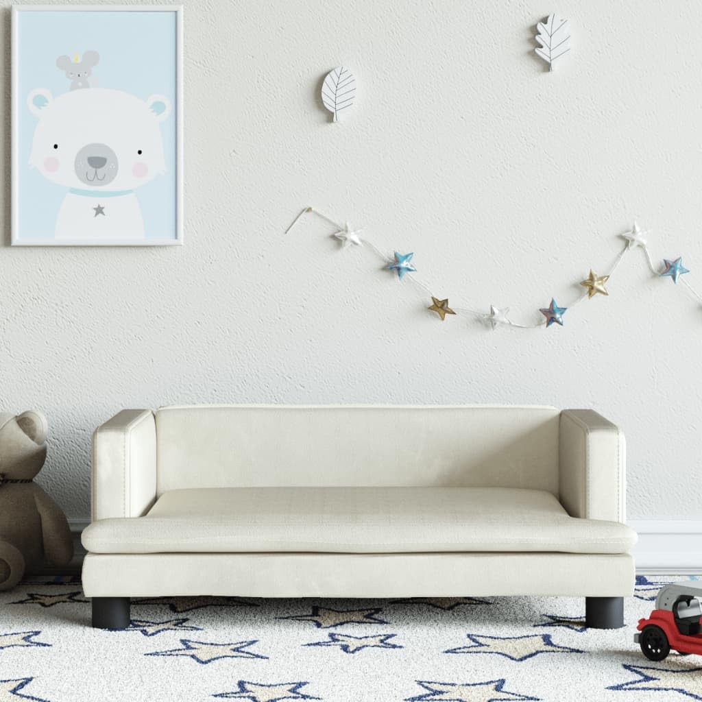 Homgoday Canapé pour enfants, crème 80 x 45 x 30 cm, en velours, canapé, salon, canapé, salon, canapé, canapé, jardin, salon, terrasse extérieure, mobilier