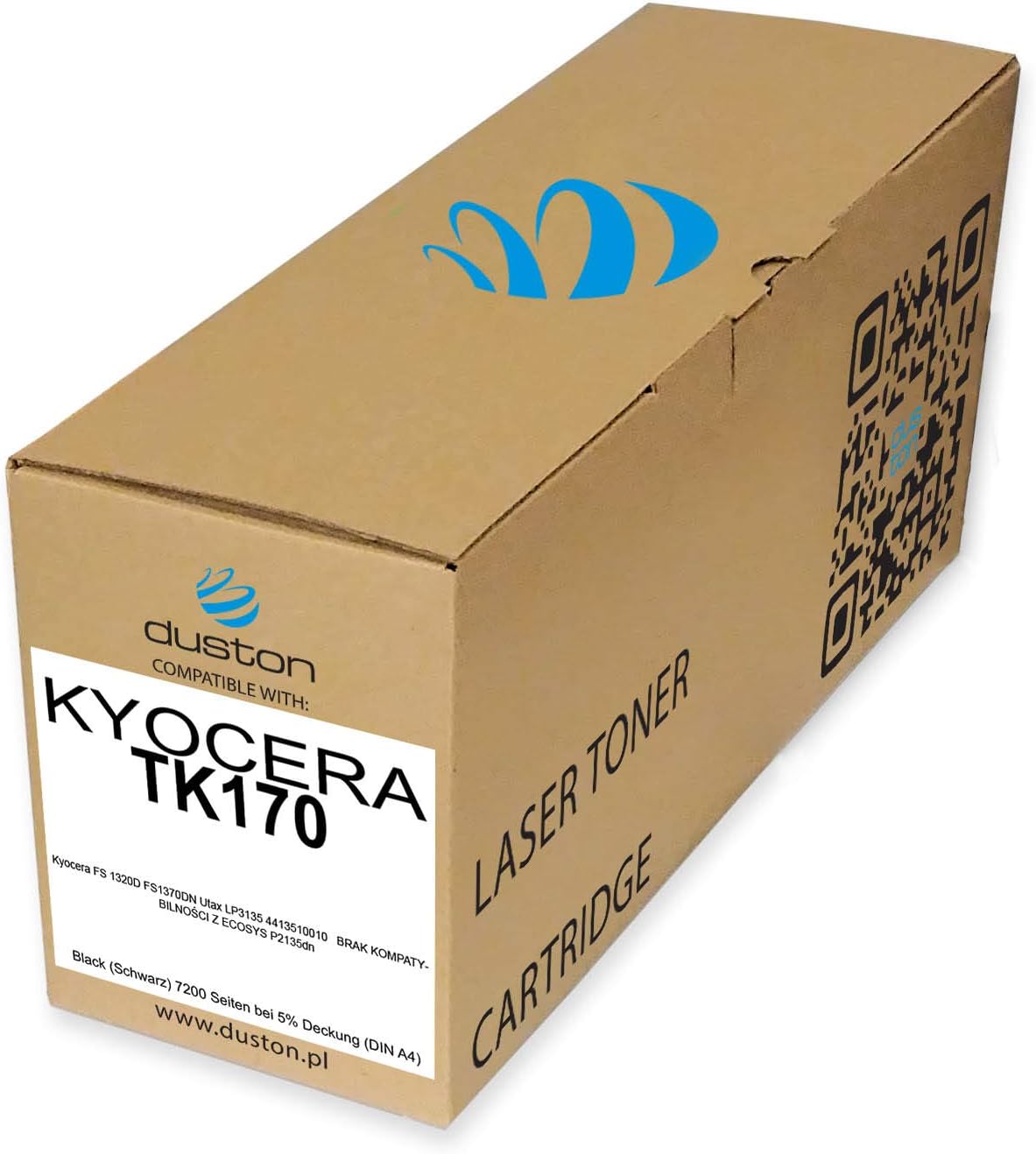 – duston TK170, TK-170 Black Toner Compatible with Kyocera FS1320D FS1370DN