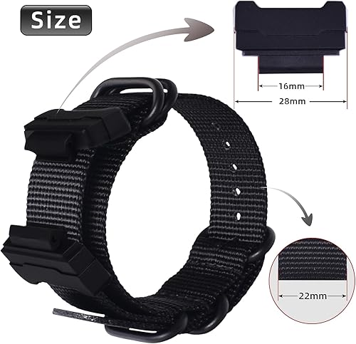 Miniatura 4 de Correa de nailon de repuesto compatible con Casio G-Shock Watch modelo GA-100 GA-110 GA-100C GA-300 GA-120 GA-200 GD-100