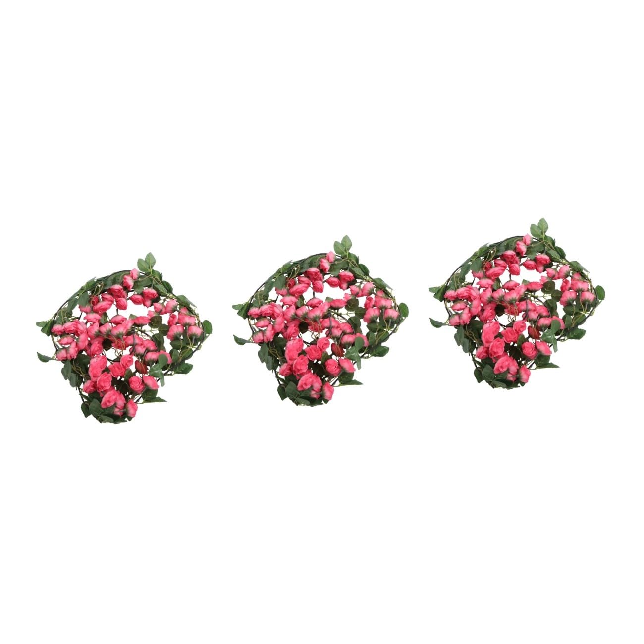 Ciieeo 3 STK Dekorative Rosenranken Gartenseidenrosenrebe Künstliche Rosengirlande Blumengirlande Hängen Girlande Aus Künstlichen Blumen Hochzeitsgirlande Grün Blatt Rot Seidenblume