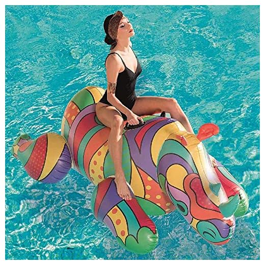 Rinoceronte Fashion Cavalcabile Gigante 201 X 102 Cm Gonfiabile Multicolore