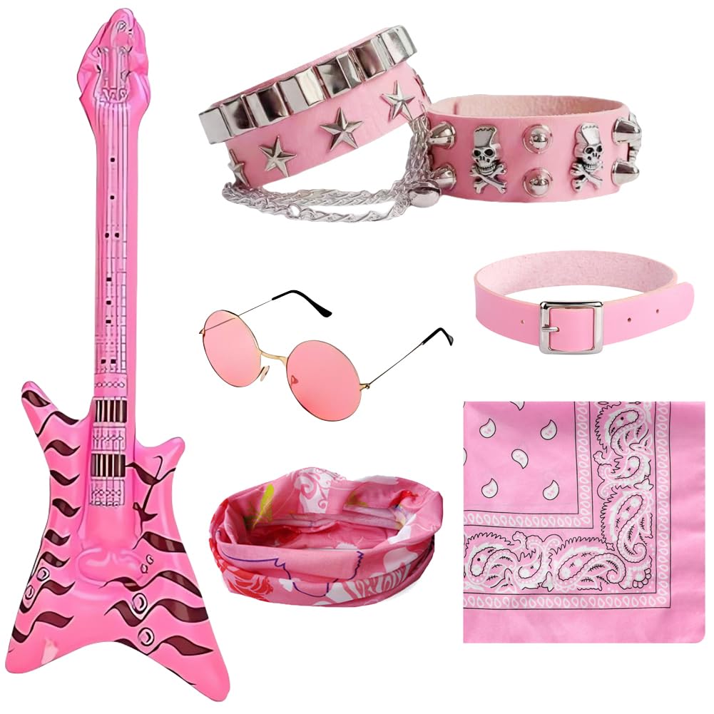 Rockstar-Kostüm-Set – 11-teilig, Für Männer & Frauen, Punk-Rock-Party, Rollenspiel