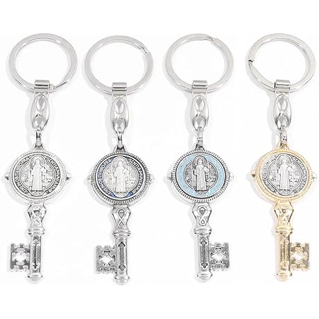 4Pcs Saint Benedict Medal Keychain: Divine Protection and Spiritual Strength