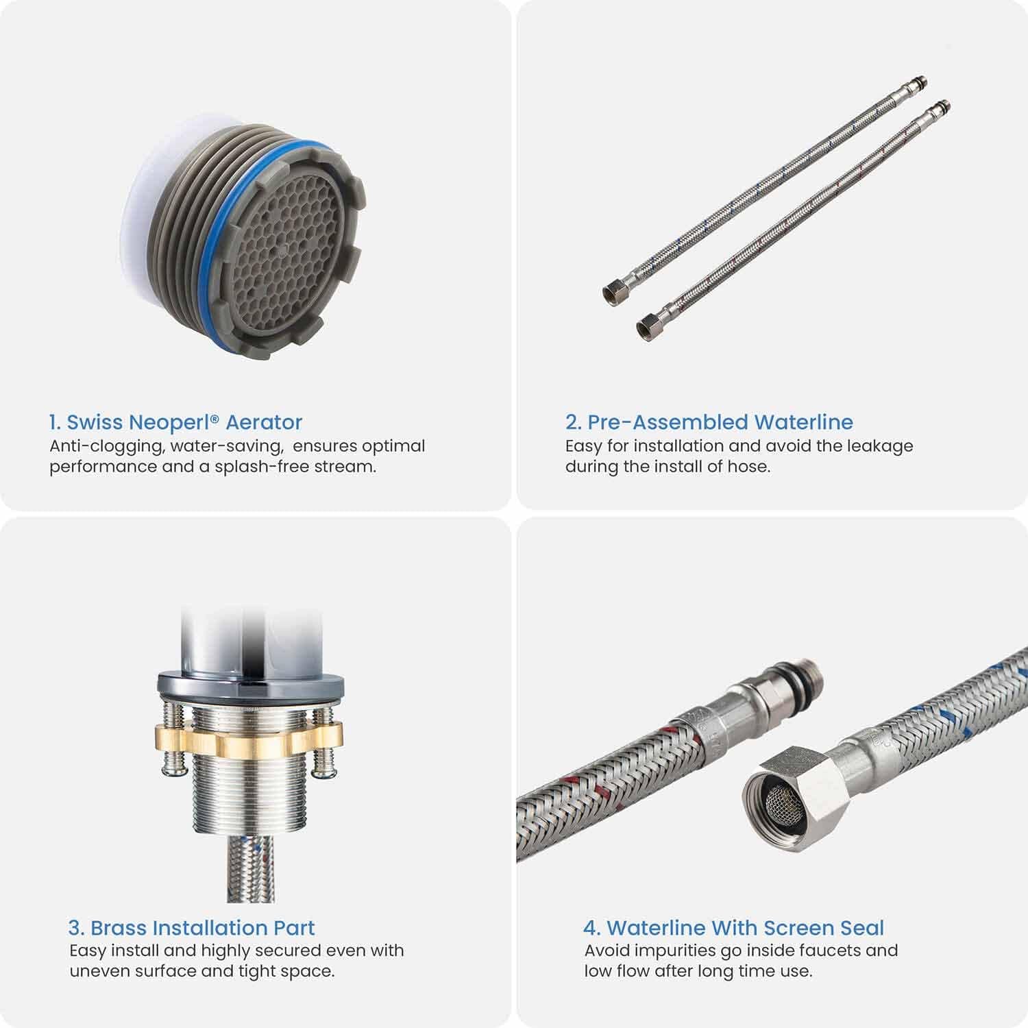 KIBI Single Handle Bathroom Sink Faucet with Pop Up Drain, High Arc Spout | Solid Brass Construction | Durable Ceramic Cartridge | Leak-Free Technology | Chrome Finish, KBF1021