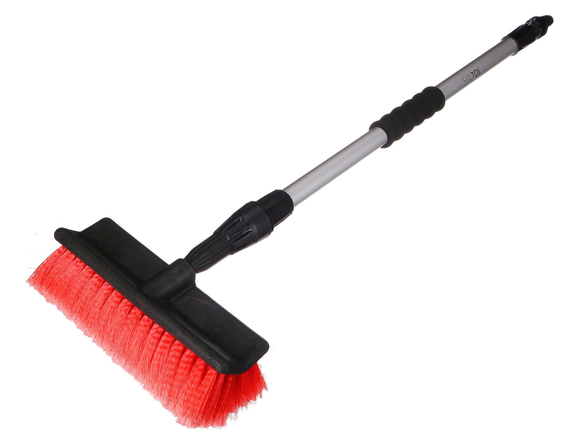 SIXTOL CAR DETAILING WASH BRUSH 1 | Telescopic Flow-Through Car Wash Brush | Adjustable Length | Gentle Bristles | Easy Car Cleaning