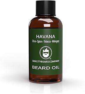 OakCityBeardCo. - Havana - 2 Ounce - Beard Oil - Beard Conditioner - Citrus - Spices - Golden Rum - Tobacco - Mahogany