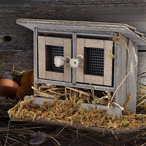 SPYMINNPOO Puppenhaus Hühnerstall, Miniatur Hühnerstall Im Maßstab 1:12, Spielzeug Dekorationszubehör für 1/12… – Bild 4
