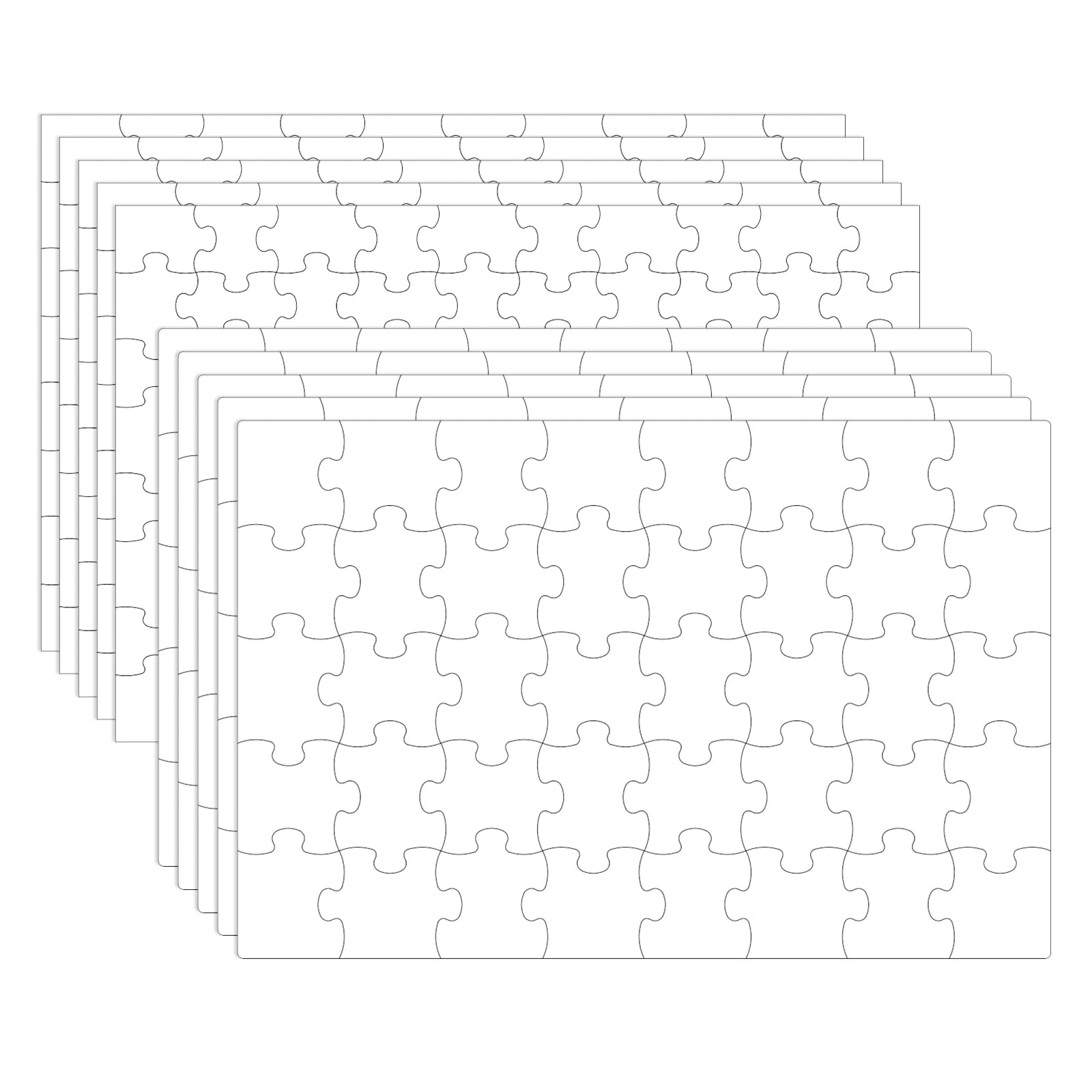 Bekecidi 10 Sheets Sublimation Puzzles DIY Paintable Writable Puzzles for Adults