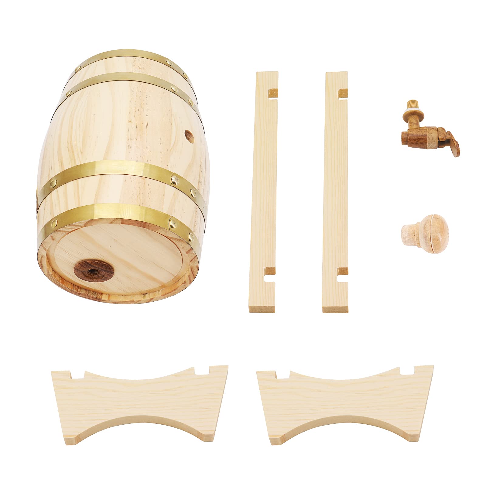 Barril de roble de 3 litros, barriles para hacer vino, barril de vino vintage, dispensador de barril de vino de madera con soporte para grifo para cerveza, whisky, ron puerto