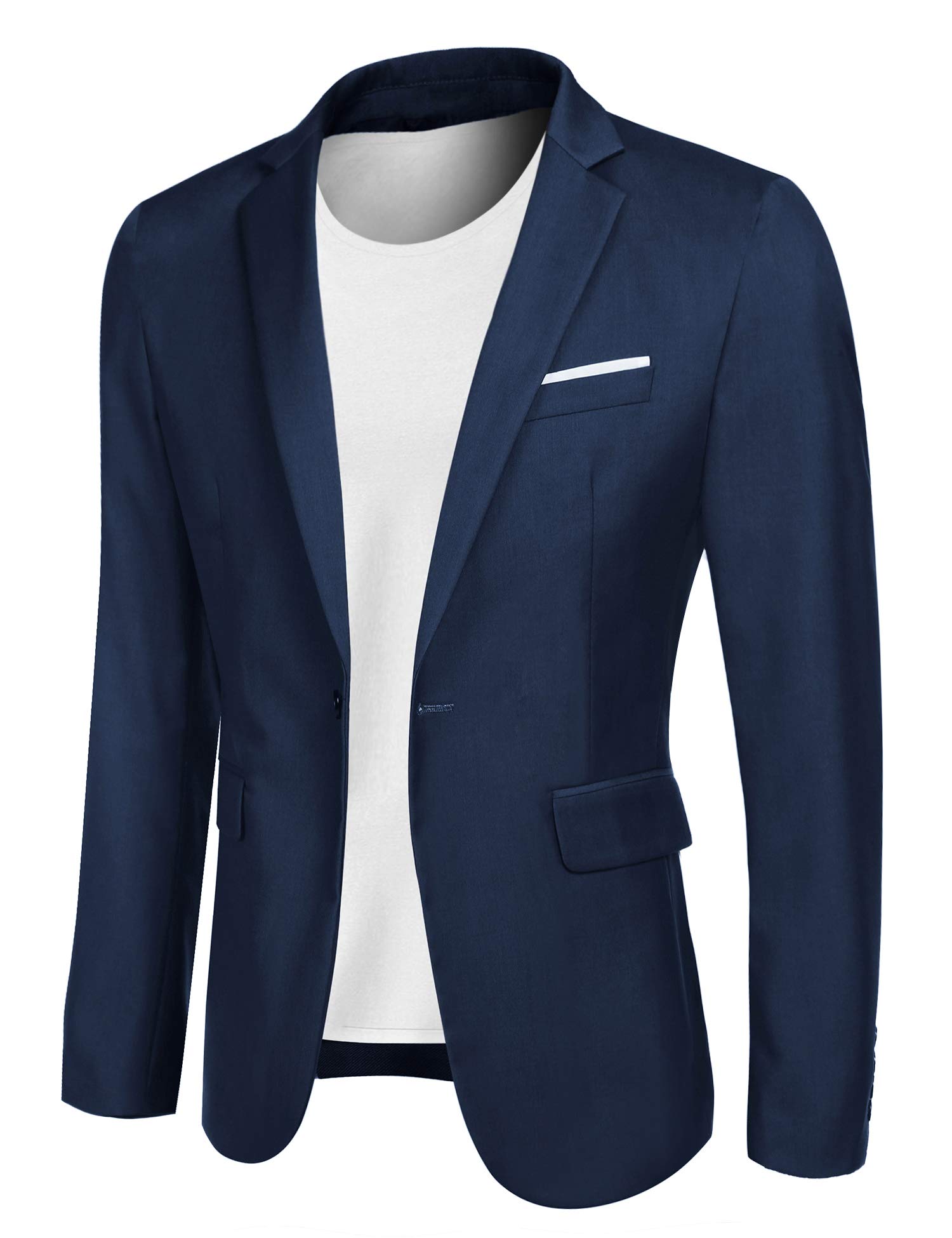 MAXMODAMen's Jacket Sporty Slim Fit Men's Blazer Modern Casual Lightweight Jacket