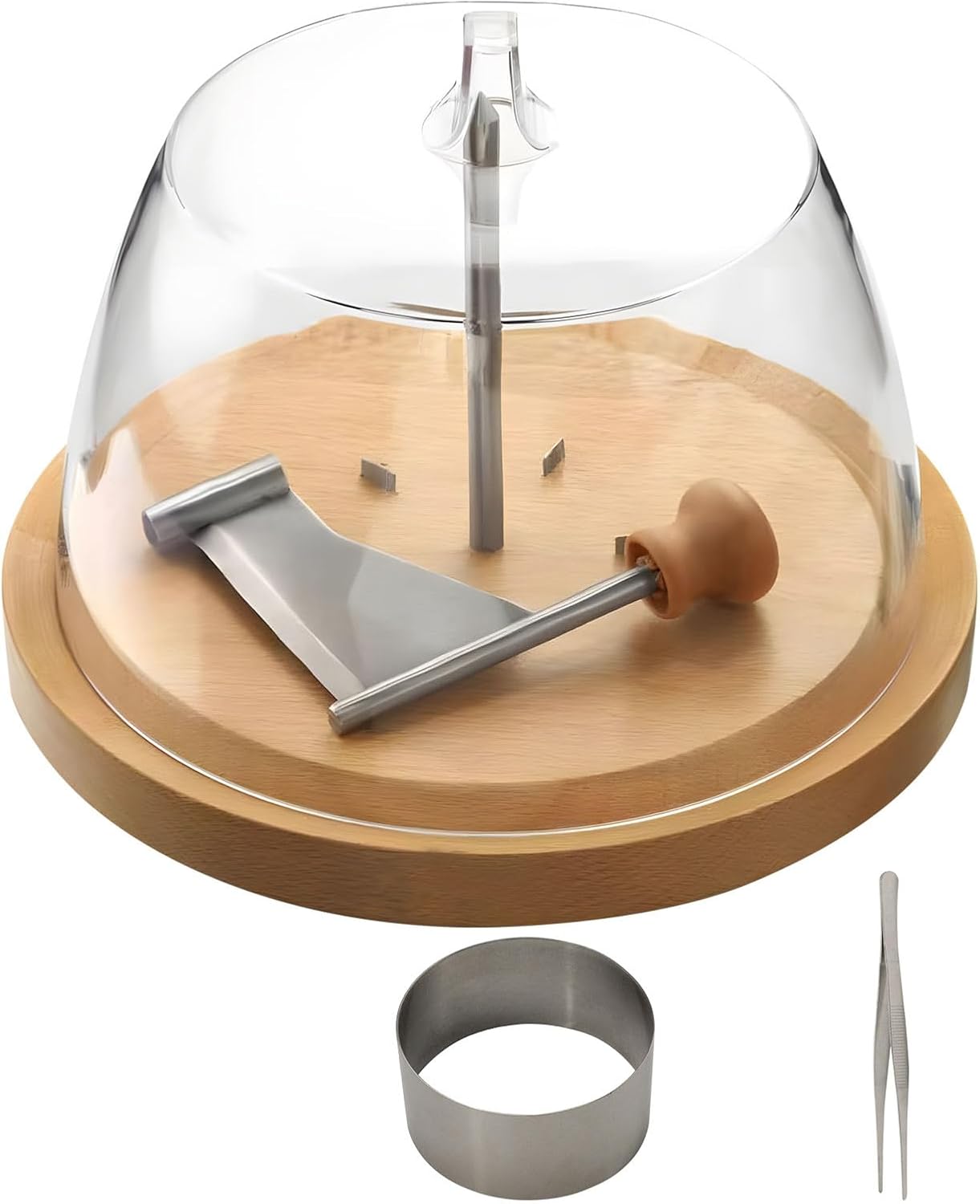 Cheese Curling Machine Having Strong Beechwood Base and Food Grade Metal Cutting Components for Artistic Culinary Displays Party Platter Accessory