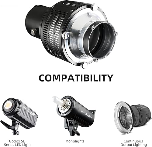 Miniatura 4 de Soonpho Bowens Mount Kit de Snoot cónico para flash Speedliteluz estroboscópicaluz LED de fotografía, 5 filtros de color y 15 tarjetas gráficas