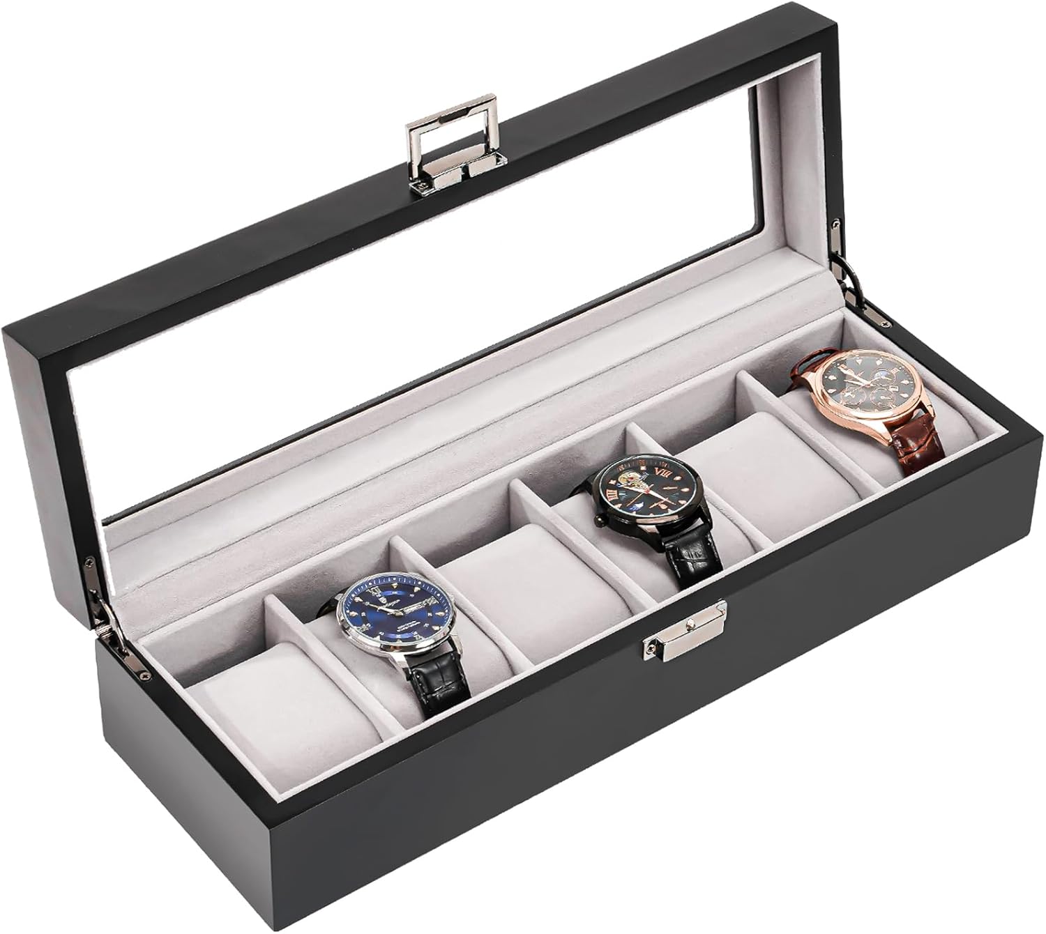 Amazon.com: ProCase Wooden Watch Box for Men, 6 Slot Watch Display Case ...