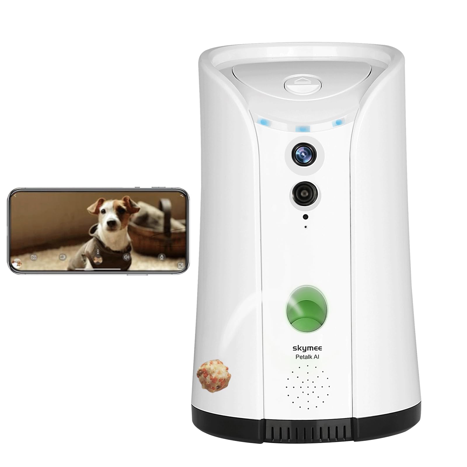 Petalk AI Dog Camera Automatic Treat Dispenser, 5G&2.4G WiFi HD Pet Camera, Remote Treat Tossing