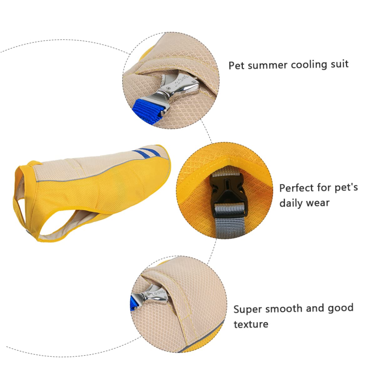 Gilet Rafraîchissant pour Animaux de Compagnie, Polyester Jaune XL