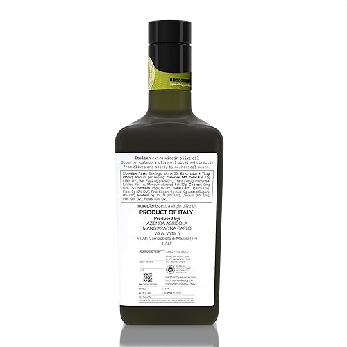 Miniatura 3 de Tunnaliva EVO Oil - Aceite de Oliva Virgen Extra Italiano - 100% Nocellara del Belice - IGP Sicilia - Botella de 16,91 fl oz
