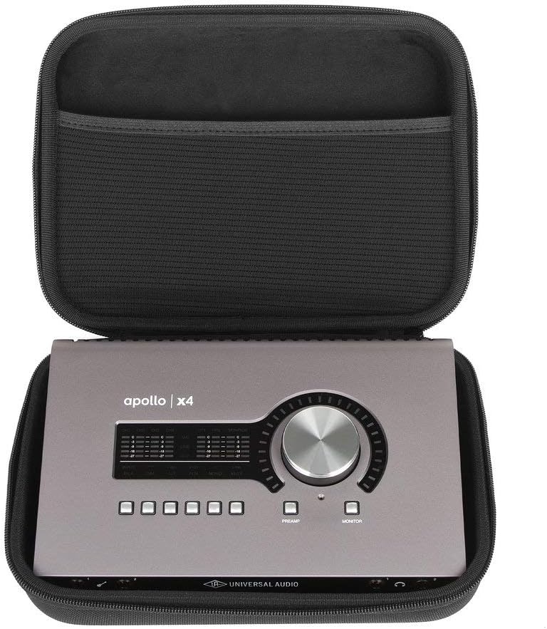 Pulse Case for Focusrite Scarlett 8i8 / UA Apollo x4 or comparable Audio interfaces (Carrying case Made of Durable, Moulded EVA/Nylon, Moulded Handle), Black