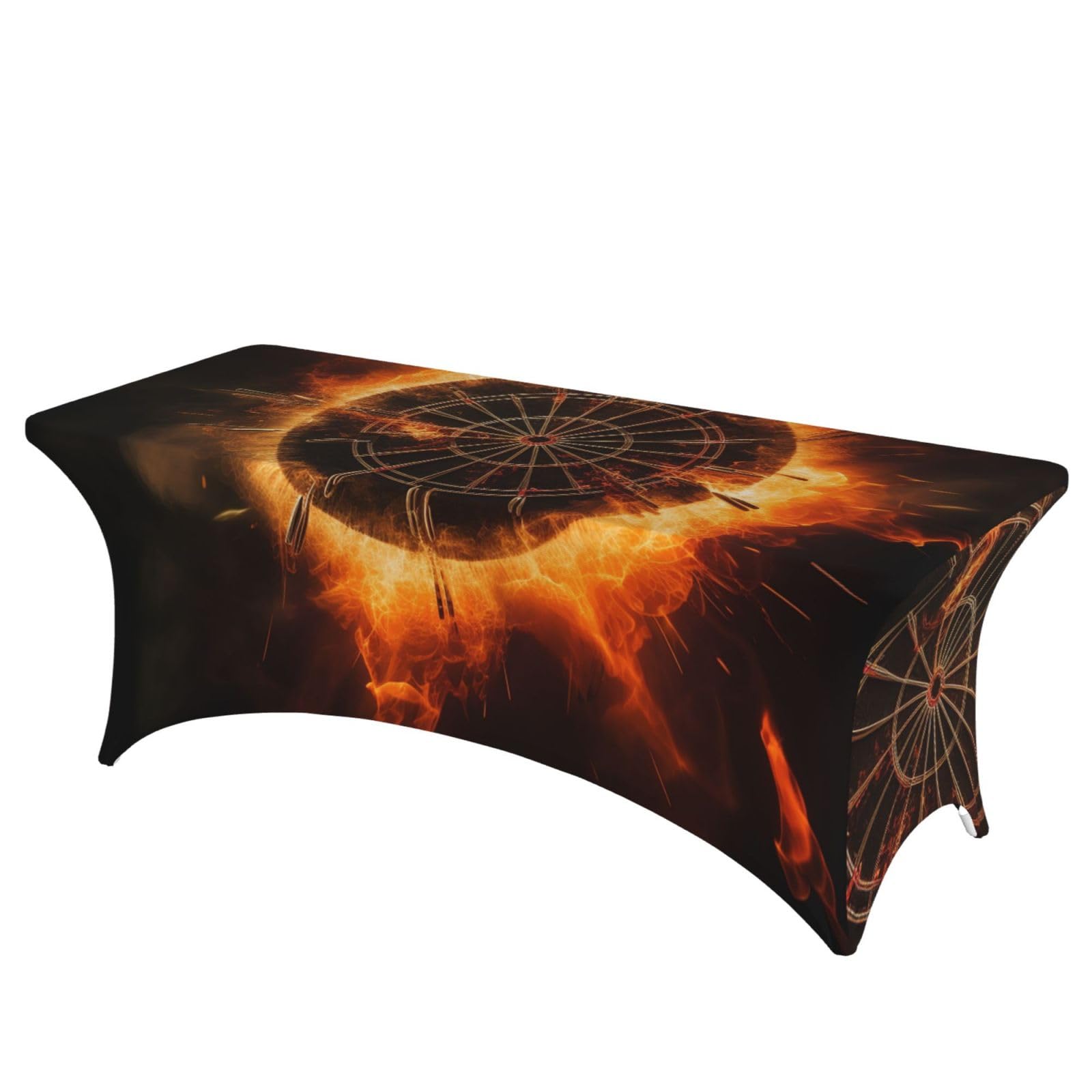 DWVTSLH 6FT Spandex Table Covers for Rectangle Tables, Wrinkle Resistant Stretch Tablecloths, Ultimate Fitted Dart Board Table Cloth for Party, Wedding, Banquet