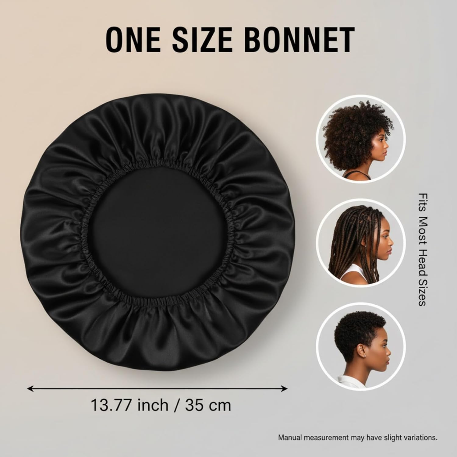 3Pcs Polyester Bonnet for Sleeping, Soft Hair Night Cap for Men & Women, Lightweight Hair Wrap for Curly Hair Protection, Unisex Sleep Cap - Image 2