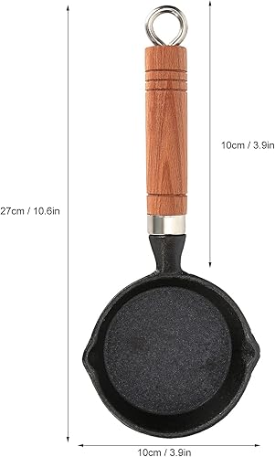 Miniatura 8 de Sartenes antiadherentes para huevos, sartén de hierro fundido para tortilla, sartén redonda con mango de aislamiento caliente, para cocinar en