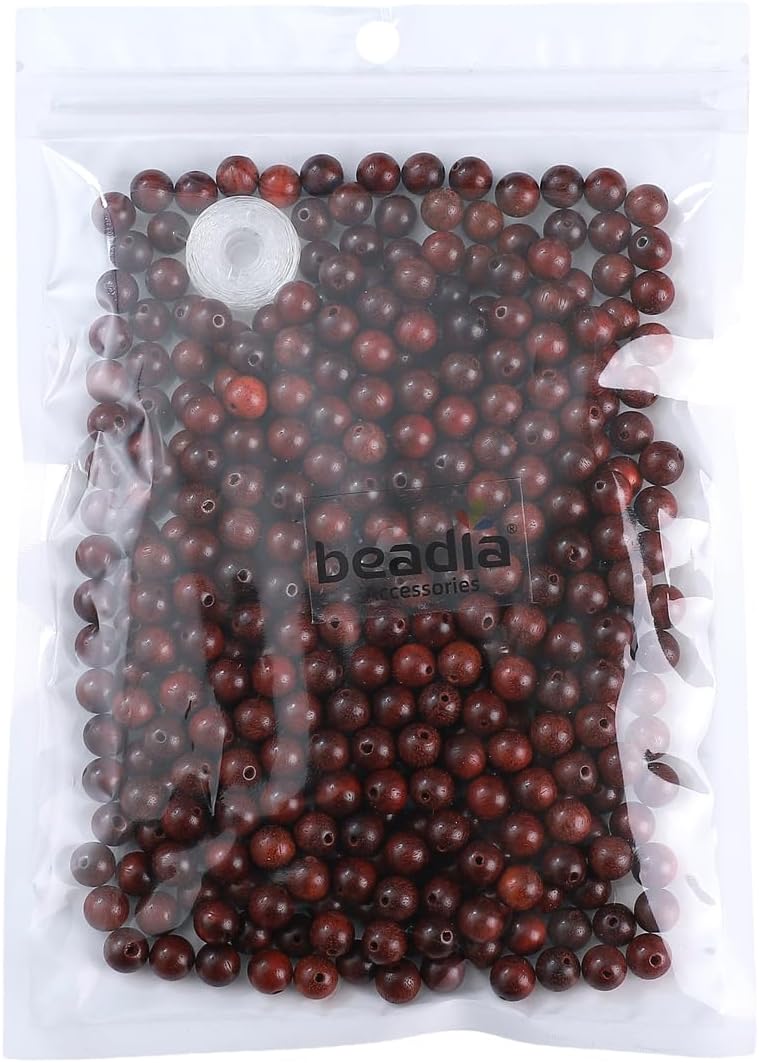 Natural Blood Sandalwood Beads 8mm Round Rosewood Beads for DIY Mala Prayer Necklace Bracelet Making 3.5oz - Image 6