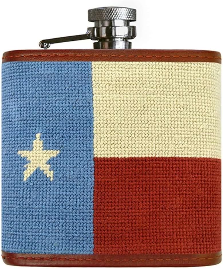 Vintage Texas Flag Needlepoint Flask by Smathers & Branson