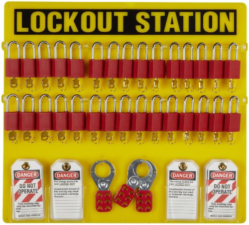 Image of Brady Padlock, Hasp, and Tag Lockout Station, Includes 36 Safety Padlocks