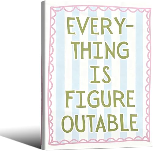 Miniatura 15 de Lienzo decorativo para pared con texto en inglés "This Is My Happy Place", con citas positivas de color rosa y naranja, impresiones estéticas,