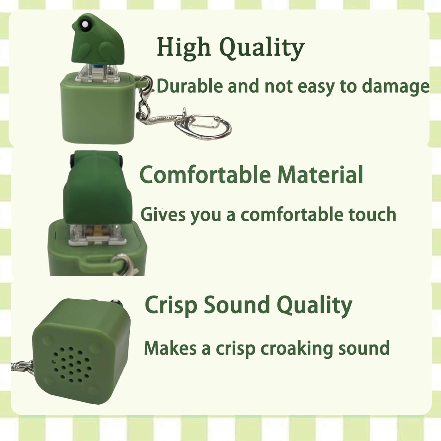 Frog Croaking Fidget Toy,Adults Keyboard Clicker Frog Fidget Toys-Fun USB-C Rechargeable Keychain with Colorful Lights, Stress Reliever for Anxiety & Sensory Fun (Frog Croaking)