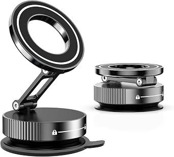 Vacuum Magnetic Phone Holder for MagsafeMust be Smooth Pad,Strongest Suction Magnetic 360 Adjustable Car Phone Holder, Cell Phone Holders with Adhesive Paper Black