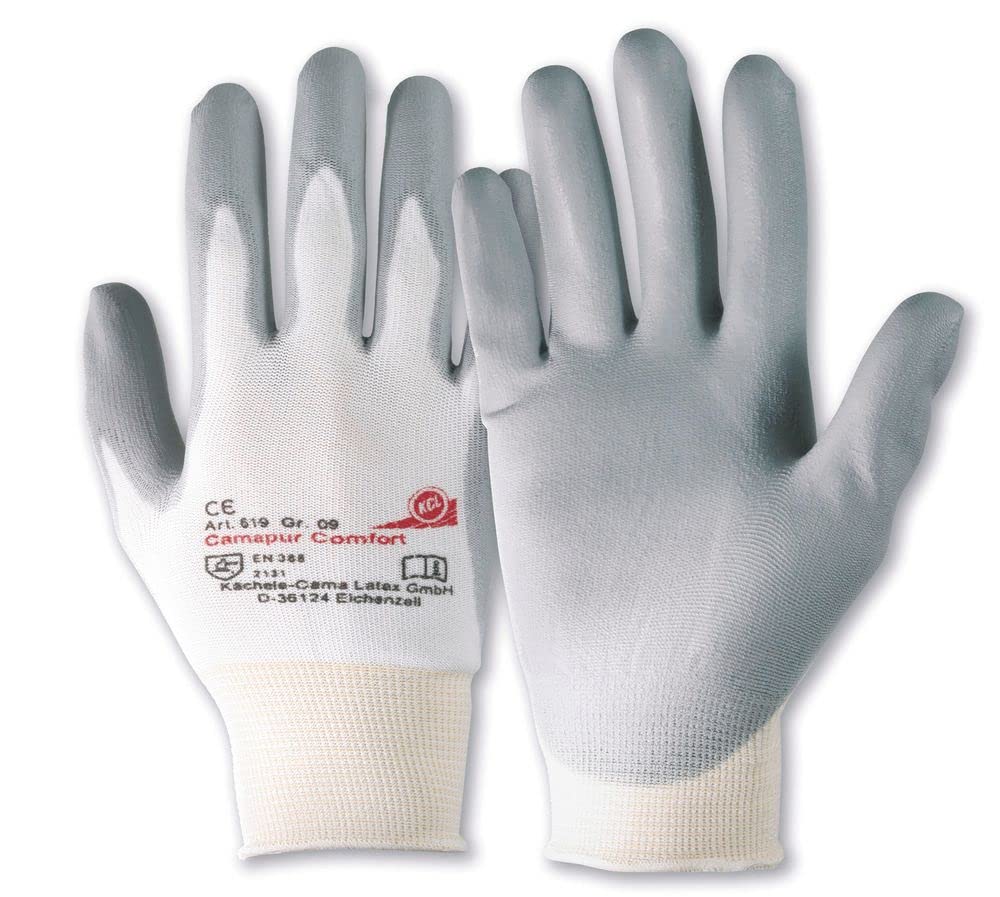 KCL 619 Camapur Comfort Schutzhandschuh weiß/grau Gr. 8 10 Stk