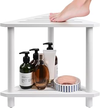 Waterproof Shower Stool for Inside Shower Shaving Leg White