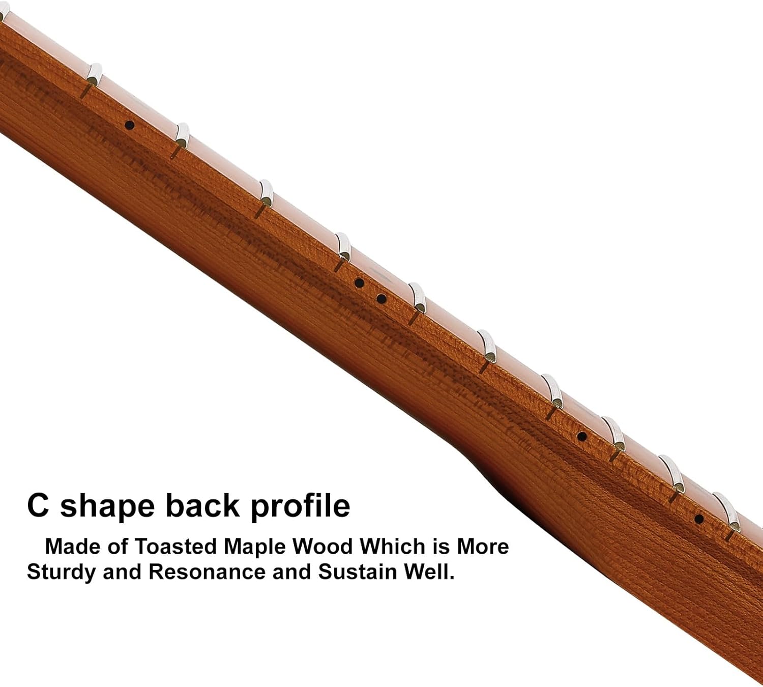 22-fret Strat Canadian Roasted Maple Matte Electric Guitar Neck 14" Radius of Fingerboard Bone Nut