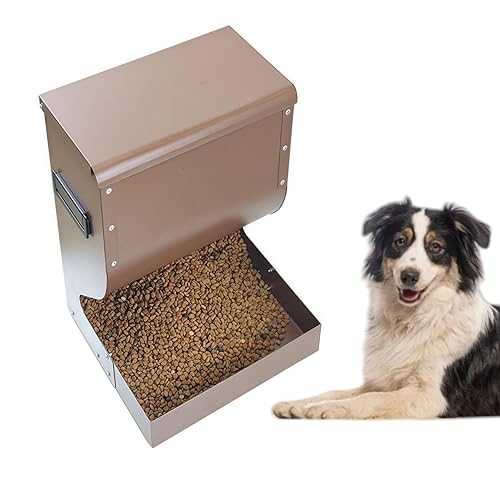 Automatic Dog Feeder Large Breed, 15lb Indoor/Outdoor Gravity Feeder for