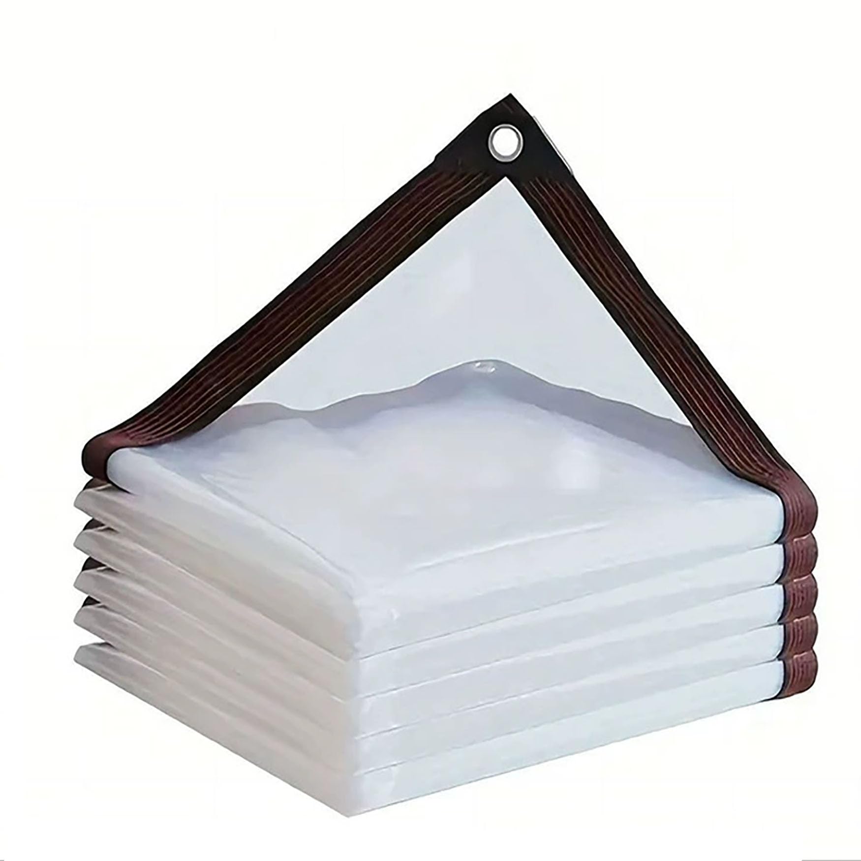 Tarpaulin Sheet 220 x 330 cm Waterproof, Weatherproof, Frost-Resistant, Tear-Resistant Waterproof Tarpaulin Outdoor Cover for Camping, Wood, Bike, Tools, Building, Transparent color