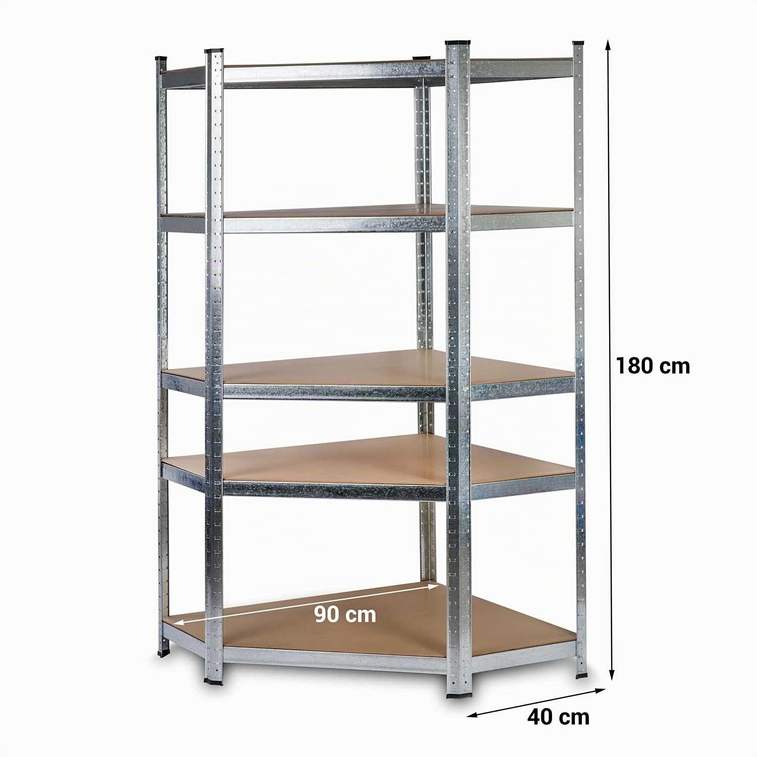 Humberg Lagerregal Regale Abstellraum Eckregal Steckregal Kellerregal Werkstattregal Schwerlastregal 2in1 180x90x40cm mit 5 Böden Maximale Belastung 500 KG