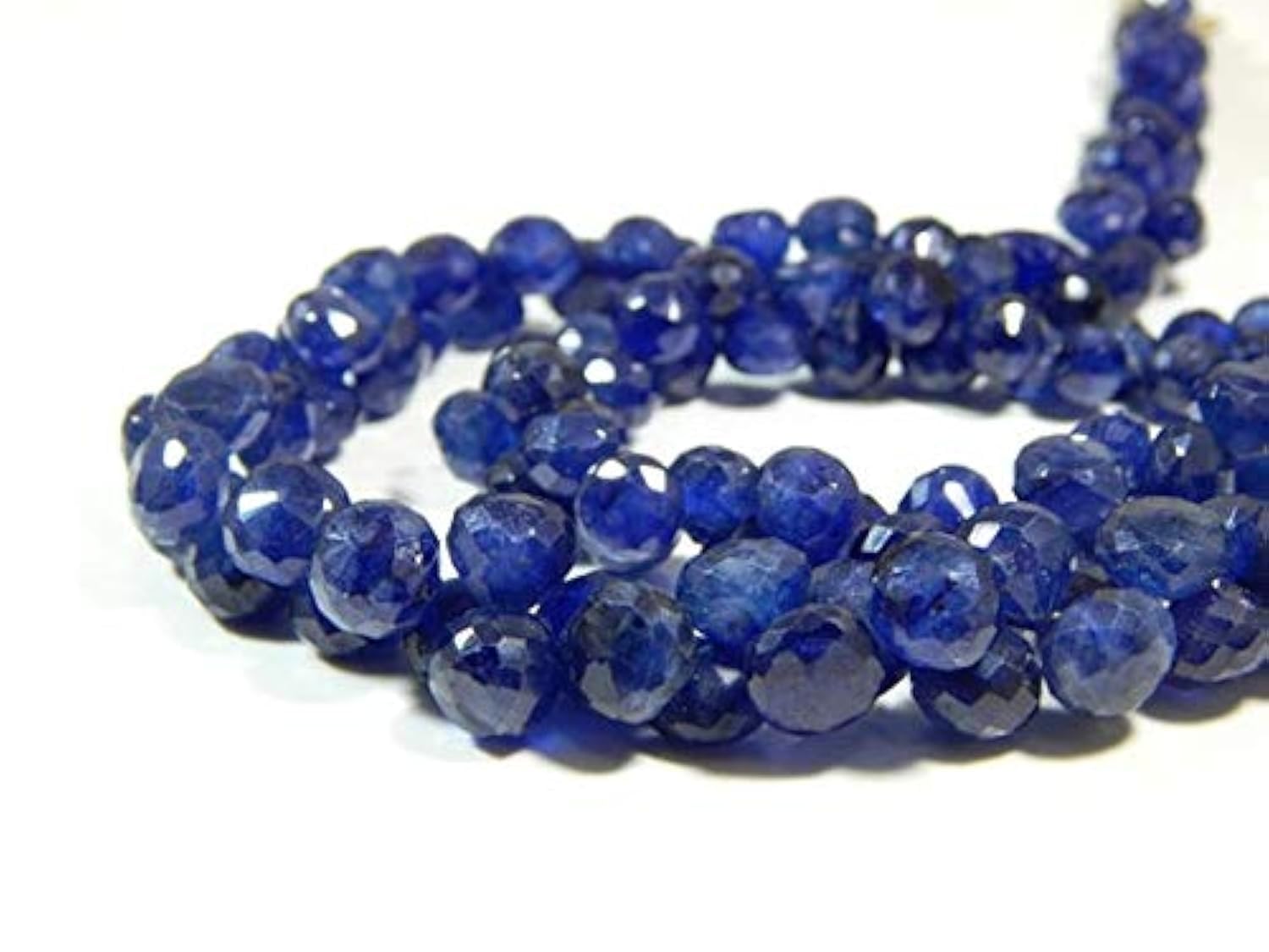 Saphir bleu véritable perles oignon précieuses pour créer un bijou d'émotion