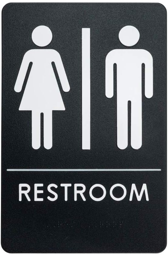 Rock Ridge Unisex Restroom Sign ADA-Compliant Bathroom Door Sign for Offices, Businesses, and Restaurants, Made in USA