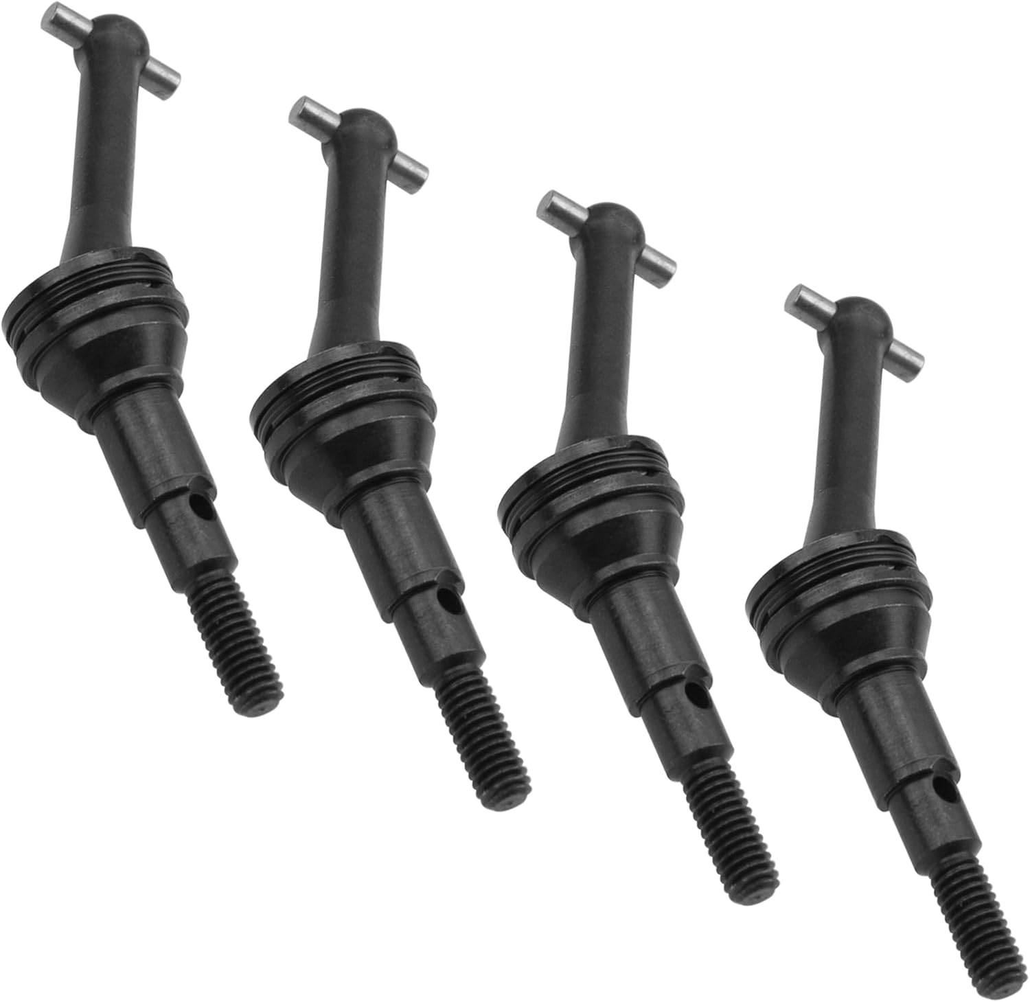 ShareGoo Steel CVD Drive Shaft Dogbone w/Hex Wheel Hubs Hex Adapter Compatible with MJX Hyper Go 14301 14302 1/14 RC Car (Black)